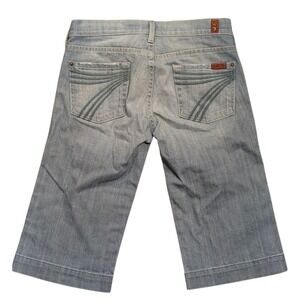 7 For All Mankind Womens 26 Dojo Short Jeans Light Wash Denim Bermuda Made USA